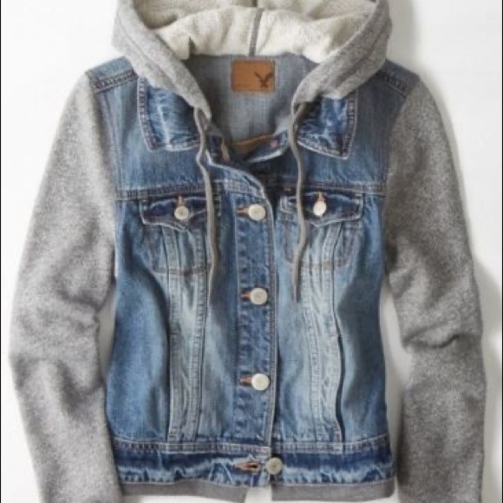 AEO Denim Vested Hoodie
